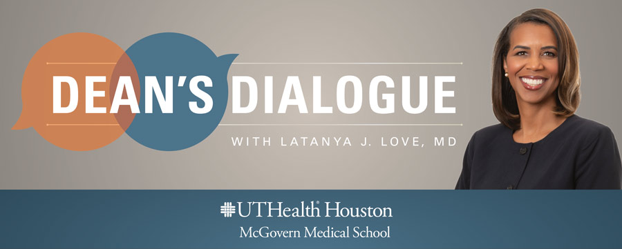 A graphic featuring Dr. LaTanya Love for the Dean's Dialogue