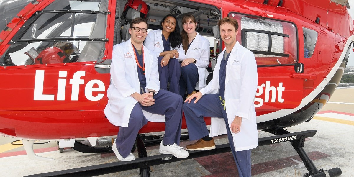 2023-2024 Chief Residents from L to R : William Dillon , MD; Sally Patel, DO; Emily Niewiarowski, MD; and Ryan Lord, MD