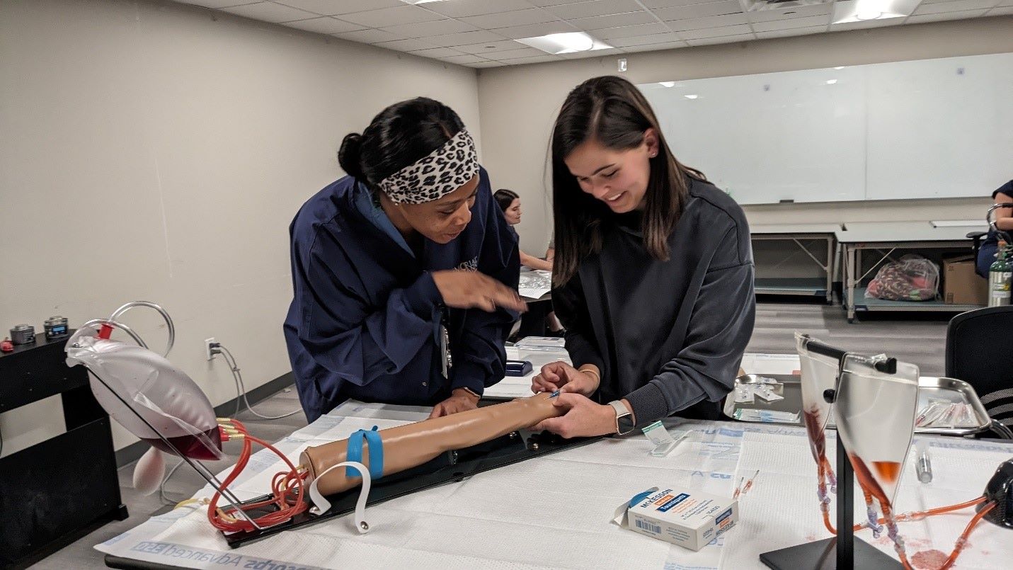 Practice with intravenous line placement