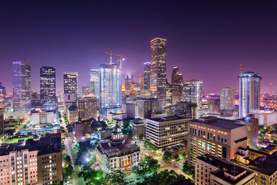 Downtown Houston at night