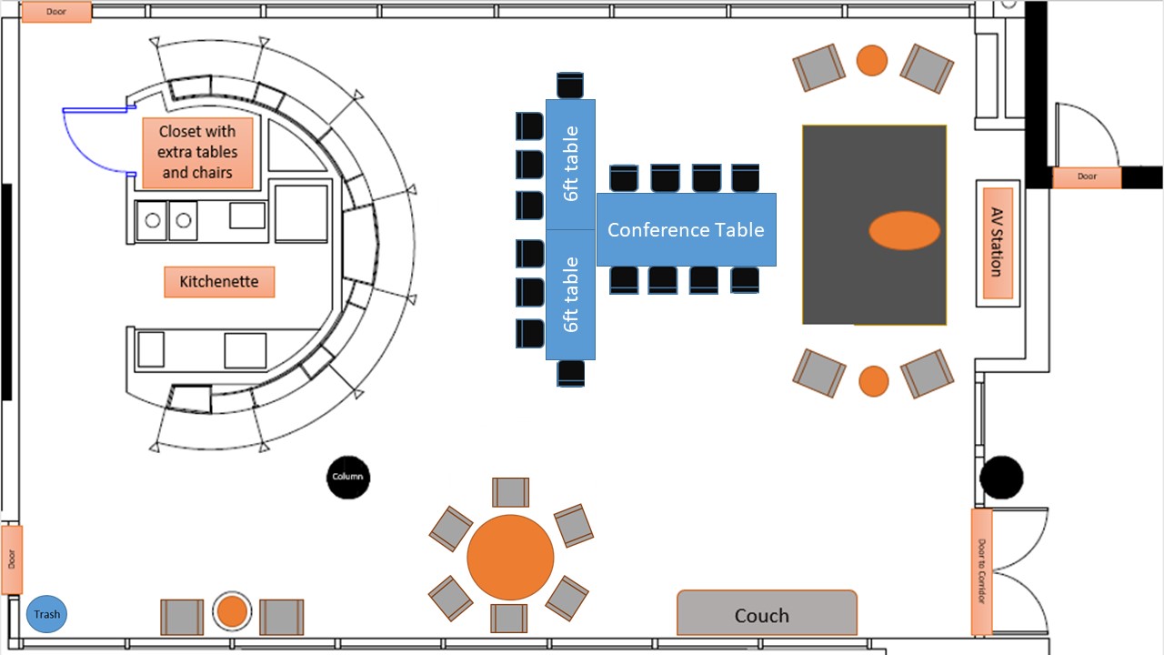 Diagram of SRB/IMM Margolis Lounge Normal Setup
