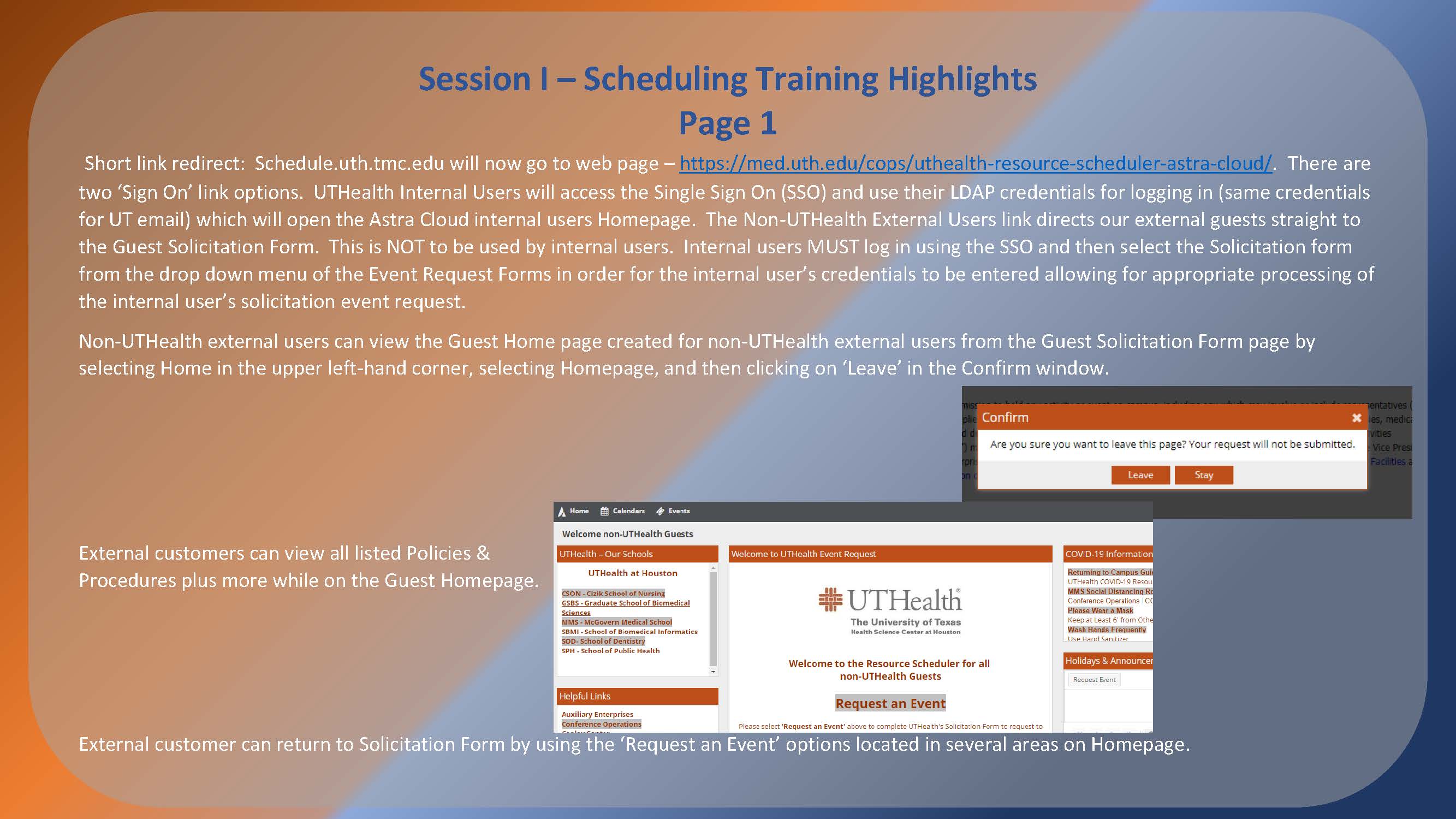 Page 2 of Slide show for Scheduler Training