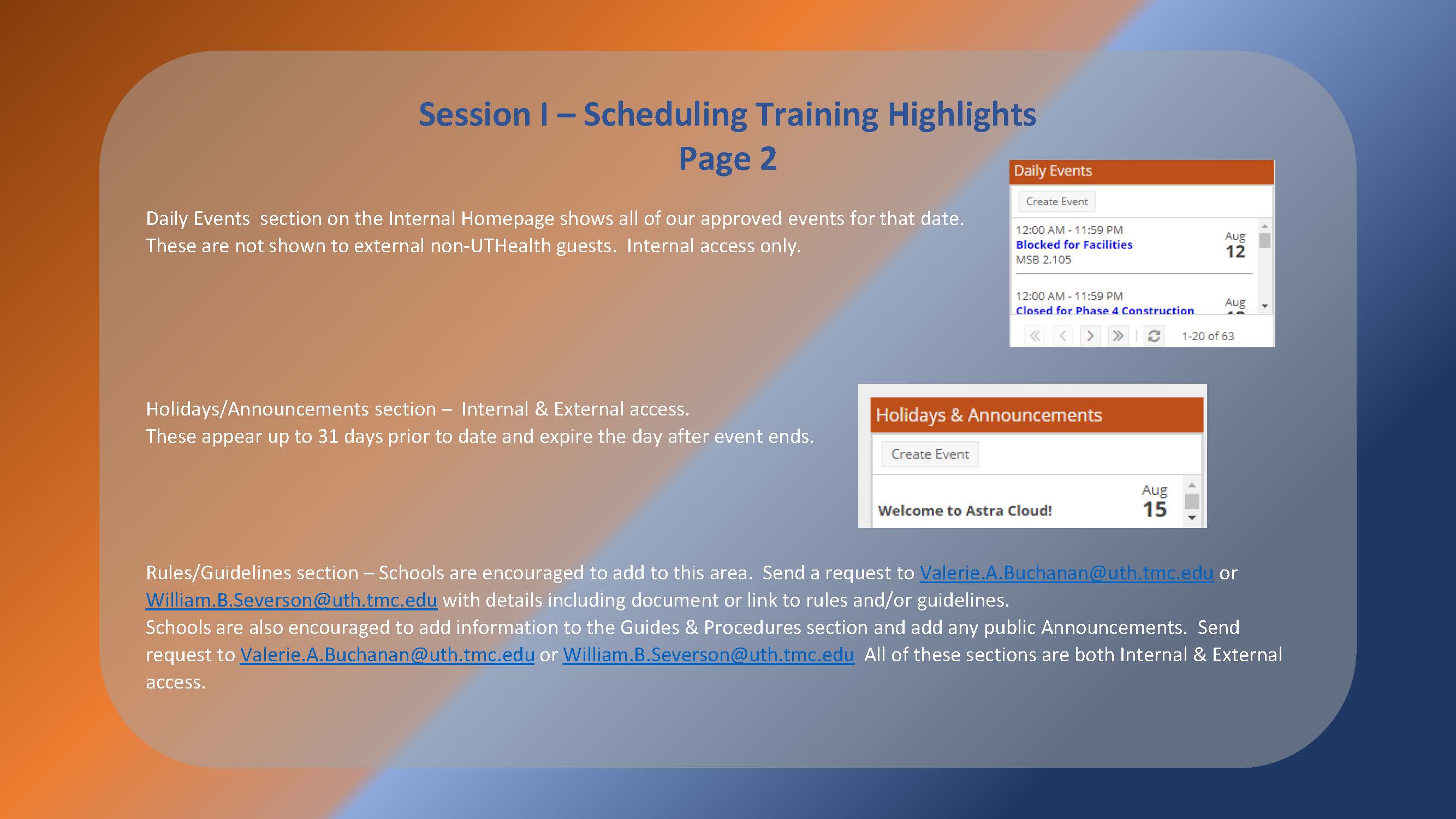 Page 3 of Slide show for Scheduler Training