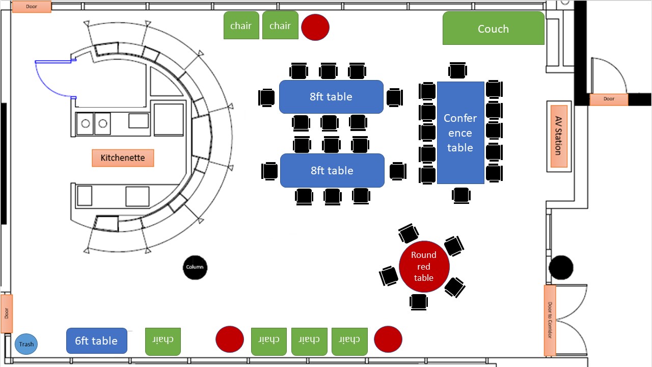 Diagram Depicting the Normal Setup for Margolis Lounge
