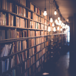 library with lights