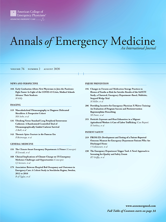 Annals of Emergency Medicine Front page