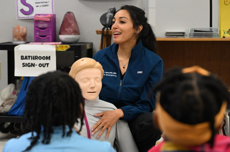 Meena with manikin
