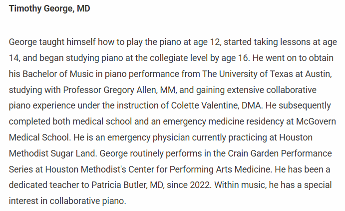 inside university news doctor recital 2026 Tim blurb