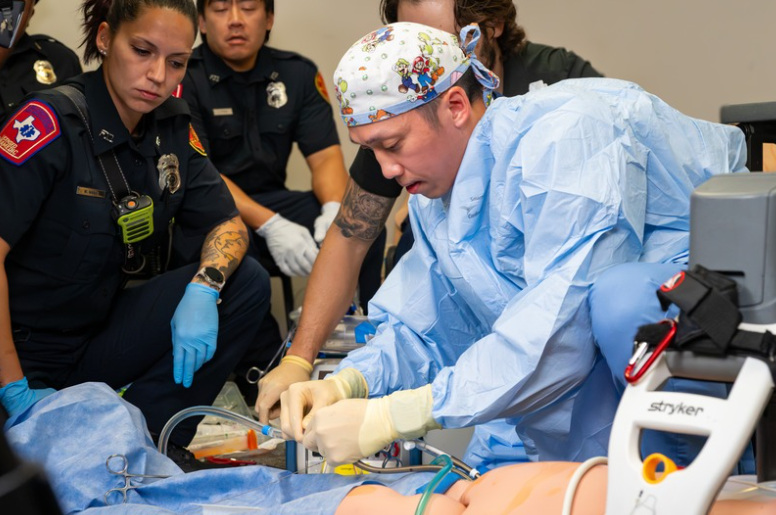 Kha up close doing cannulation 