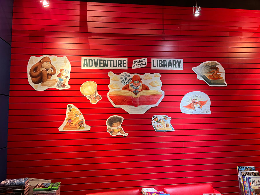 library setup at southwest multi-service center of kids play place