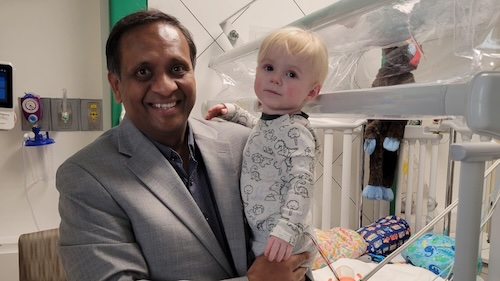 Image of Dr Aggarwal and Henry