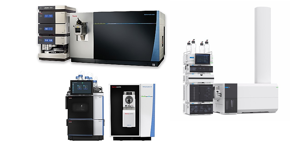 photos of Lumos, Exploris, and qTOF mass spectrometer