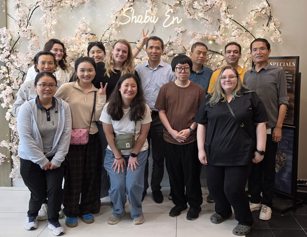 Tong Lab at a celebratory luncheon.