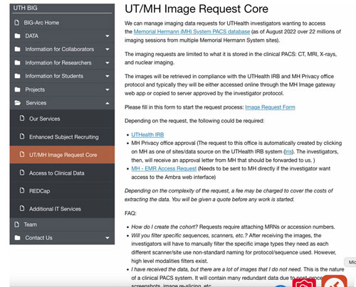 UT MH Image Request Core