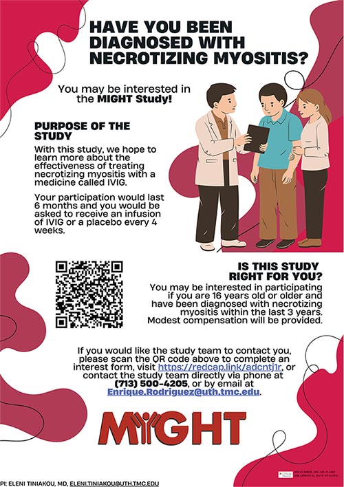 Have you been diagnosed with necrotizing myositis?