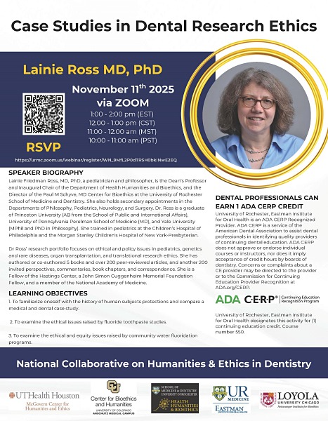 flyer for Lainie Ross talk