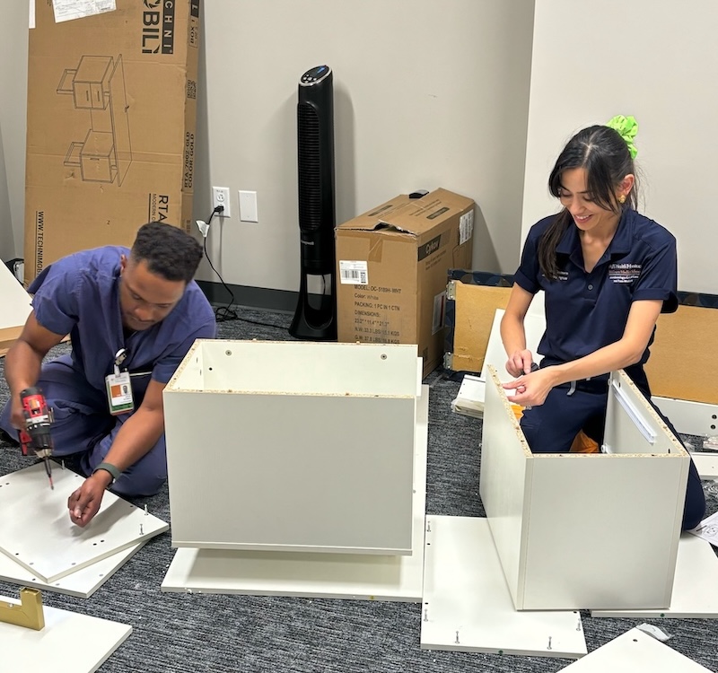 MSA team assembling cabinets