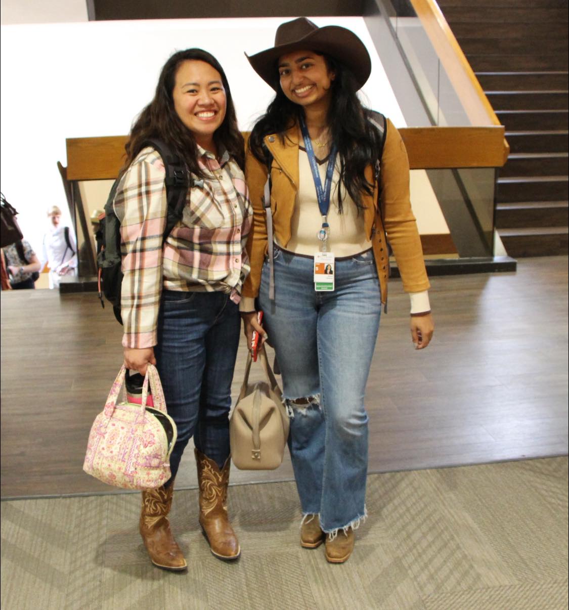 Photo of Year 1 students Geanise Nguyen and Alyssa Cheriyan in their rodeo theme attire.