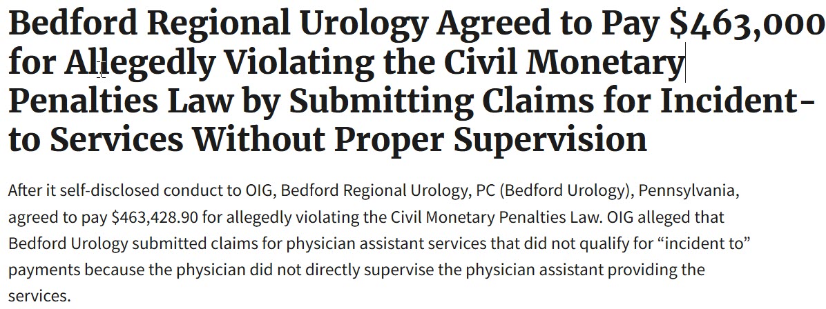 OIG Urology Fraud Case