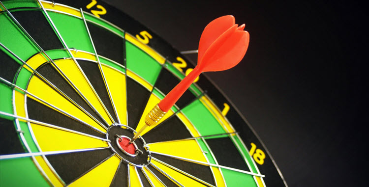 Dart board bullseye