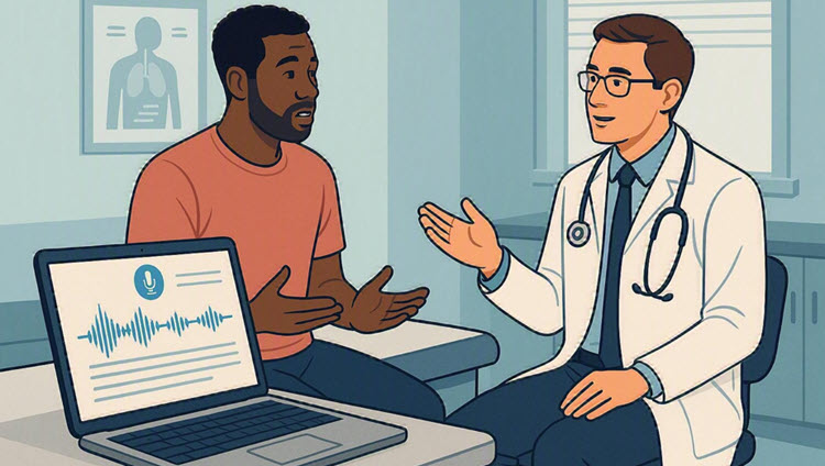 Computer listening to patient/physician encounter.