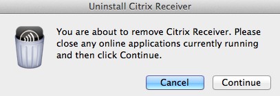 Confirm Removal of Citrix window