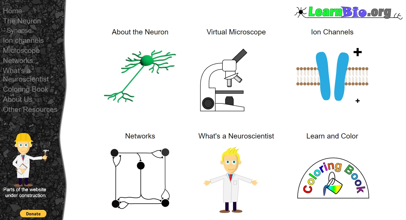 Snapshot image of Learnbio.org homepage