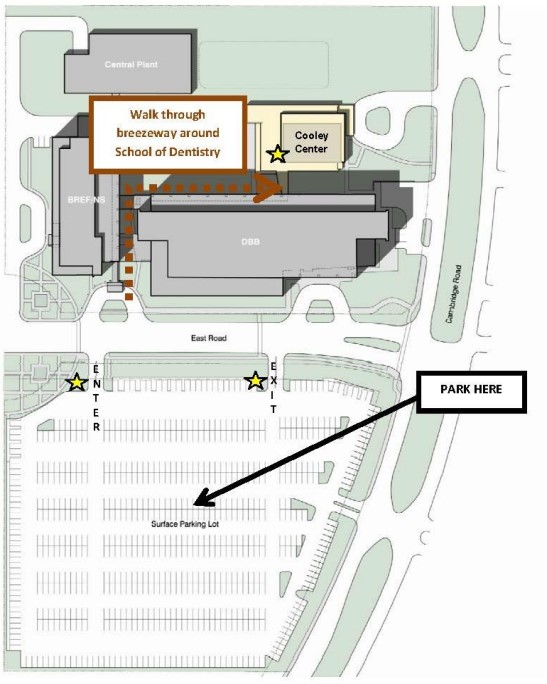 Parking map for MS Patient Education Day