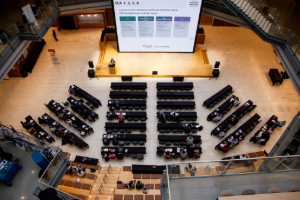 A bird's eye view of the lecture area