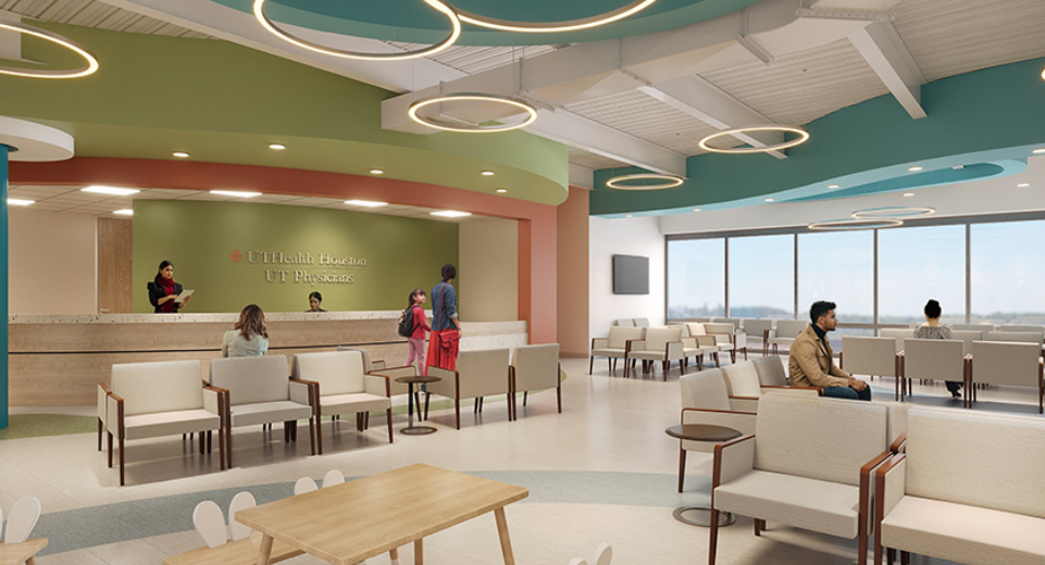 Waiting room view of the Katy multispecialty clinic