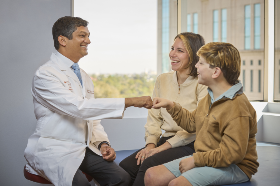 Dr. Manish Shah with a patient