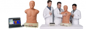 The Student Auscultation Manikin (SAM) and laptop.