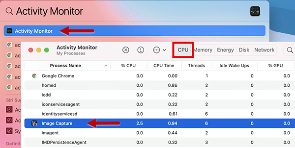 Example of Mac's Activity Monitor.