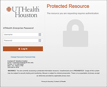 UTHealth Houston enterprise password login.