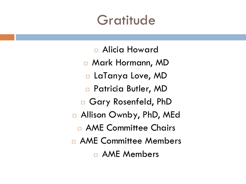 Academy of Master Educators open house slide.