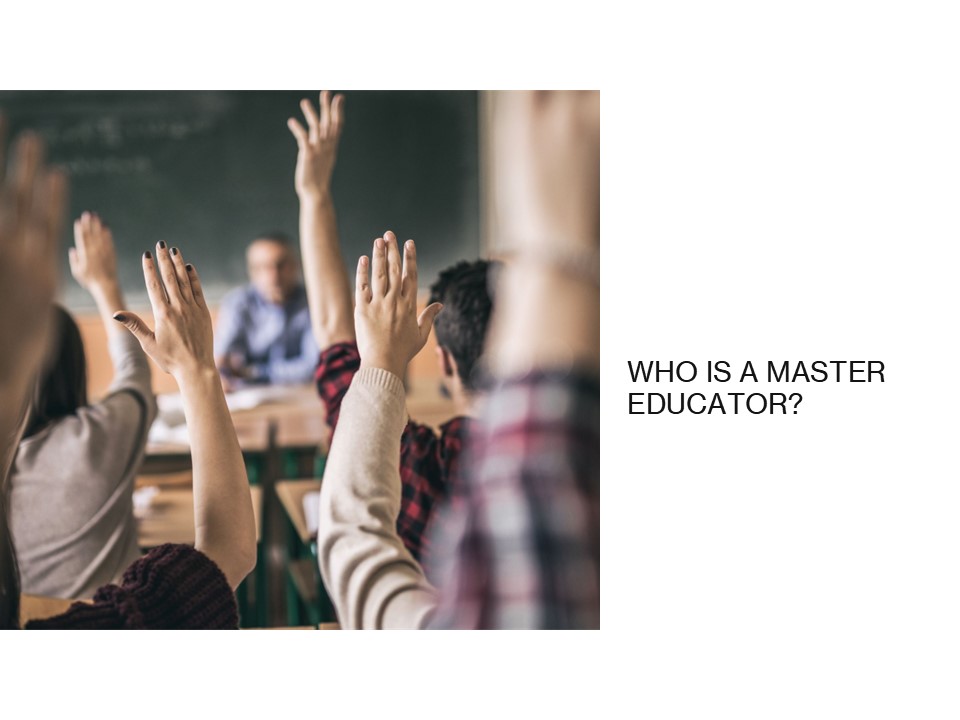 Academy of Master Educators open house slide.