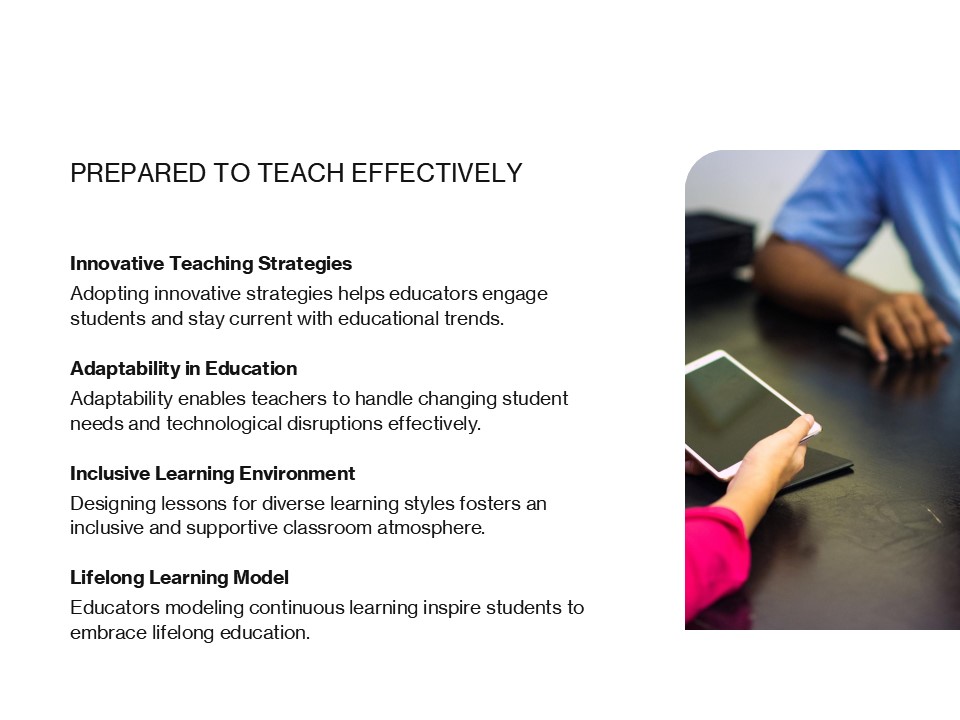 Academy of Master Educators open house slide.