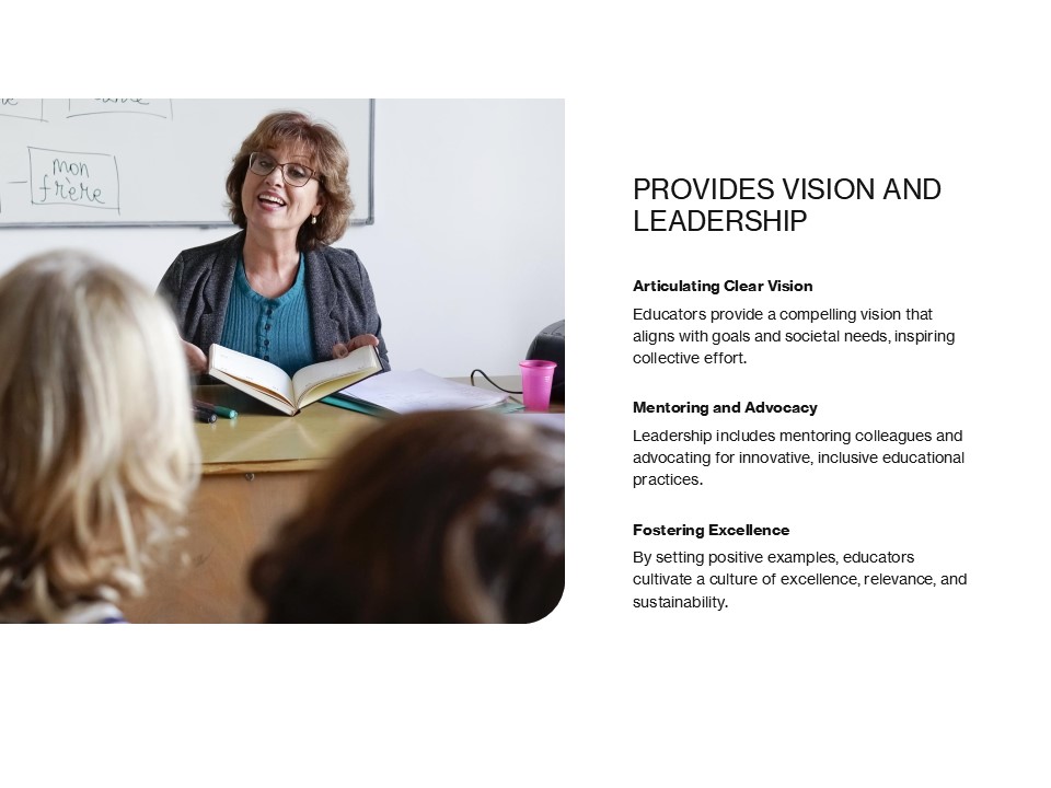 Academy of Master Educators open house slide.