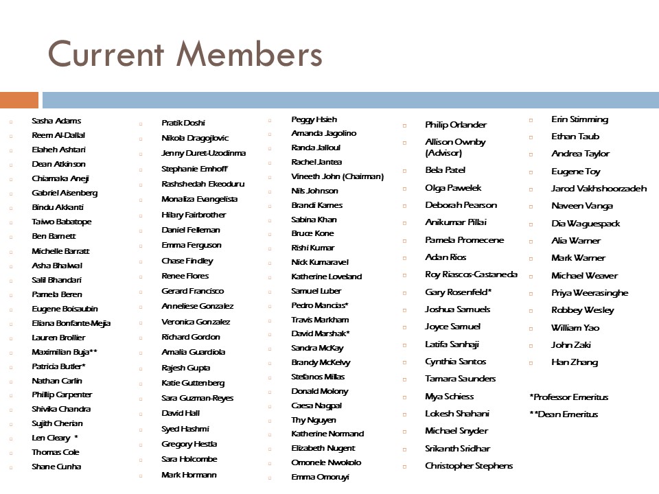 Academy of Master Educators open house slide.