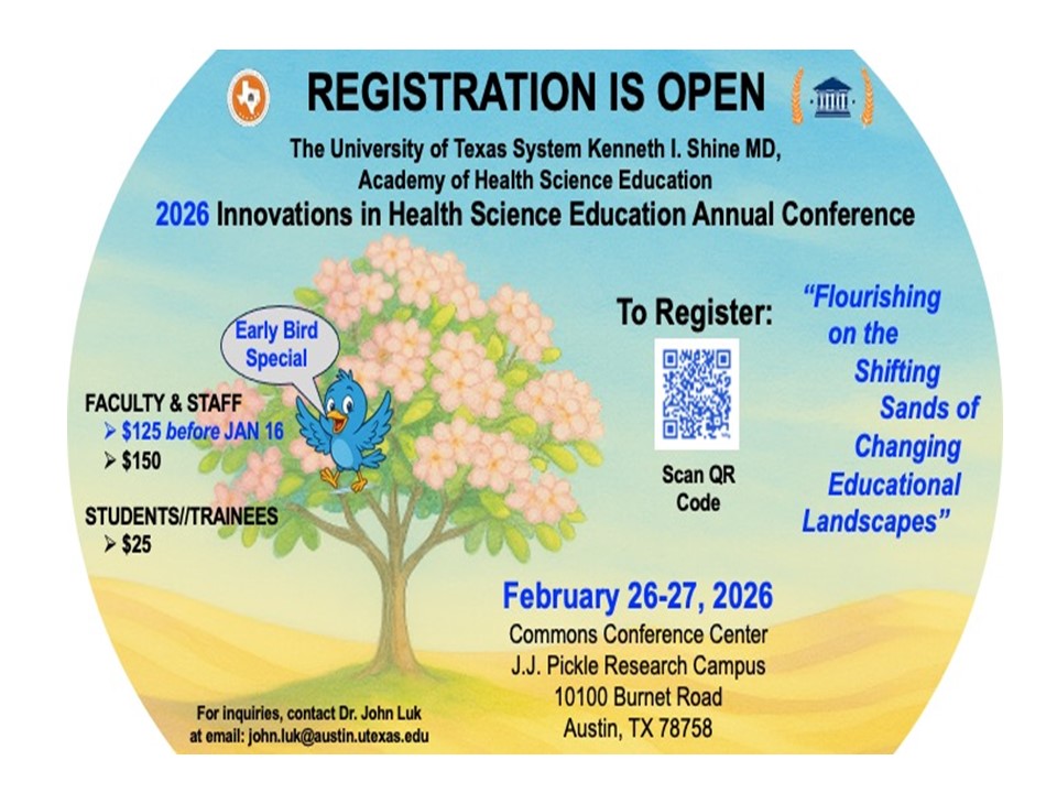 Academy of Master Educators open house slide.