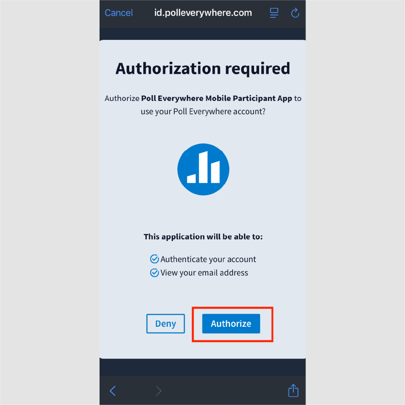 Authorization Required dialog with the Authorize button highlighted.