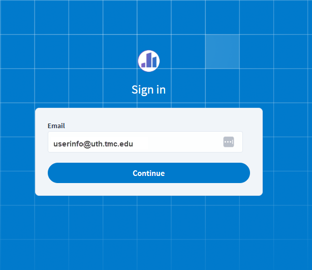 Sign-in screen with the blank email address field