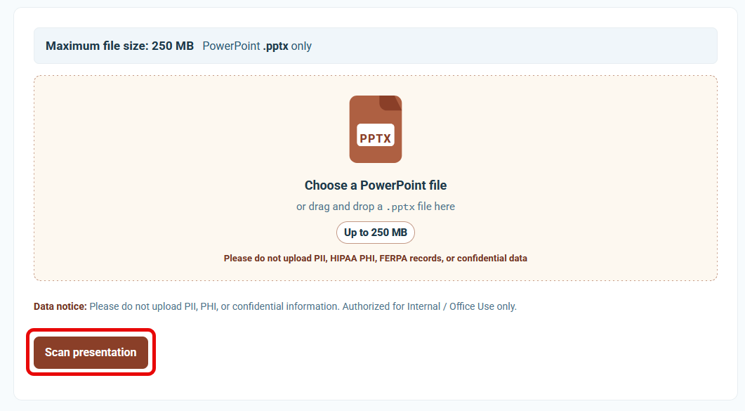 PPT Upload Screen