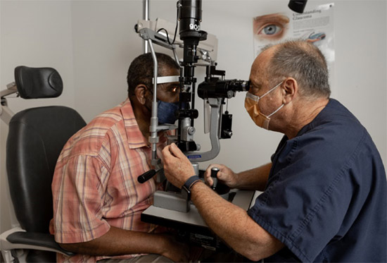 Dr. Feldman with patient