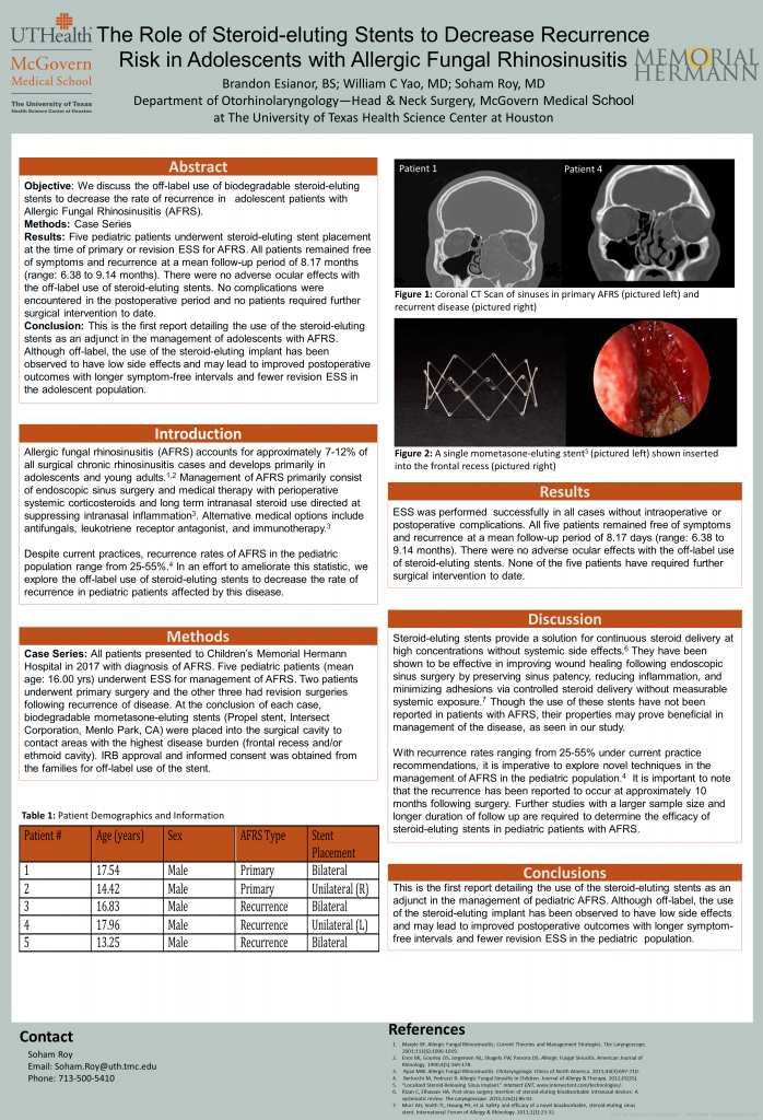 Three UTHealth Medical Students Invited to Present at Triological