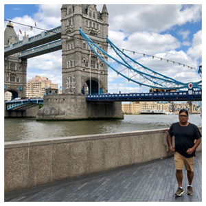 Toufeeq next to bridge