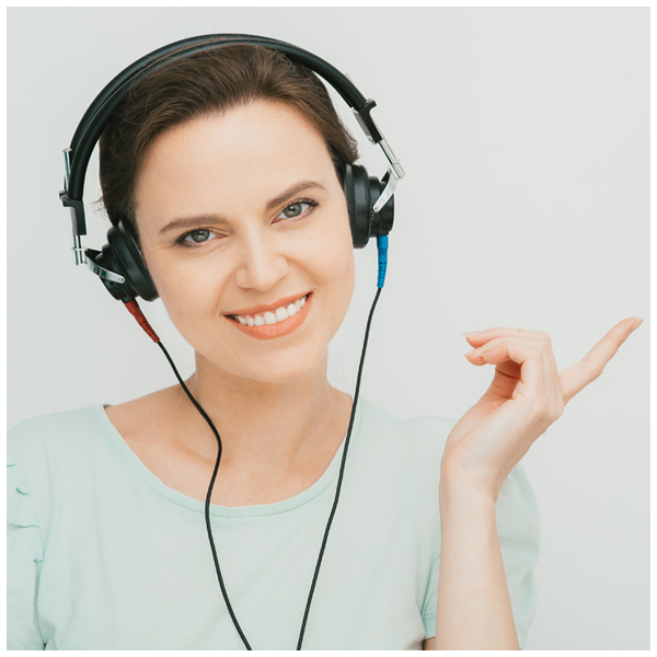 Woman getting hearing test