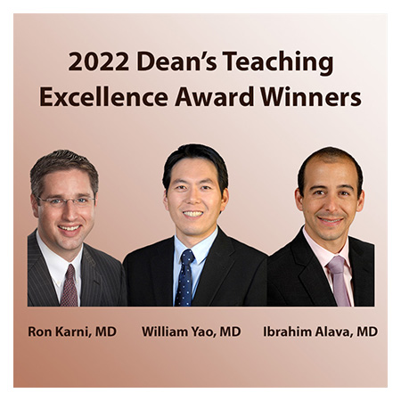 image from Three Otorhinolaryngology Faculty Members Recognized for Teaching Excellence