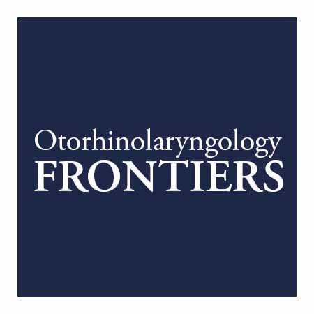 Otorhinolaryngology Frontiers on a dark blue background