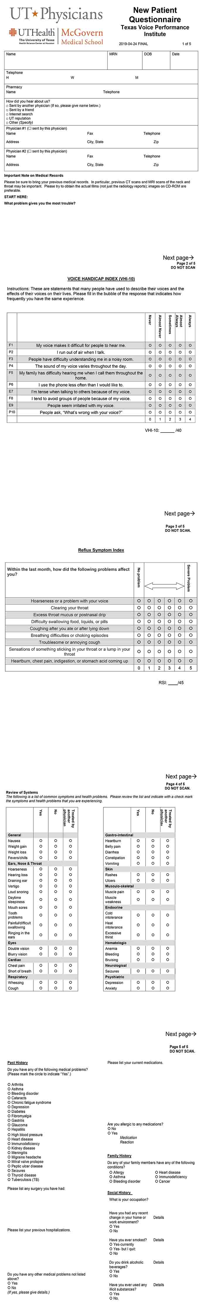 Questionnaires | McGovern Medical School